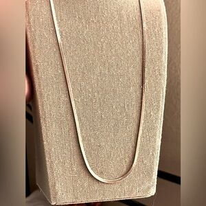 N345 Long sterling silver 925 herringbone necklace chain 24”